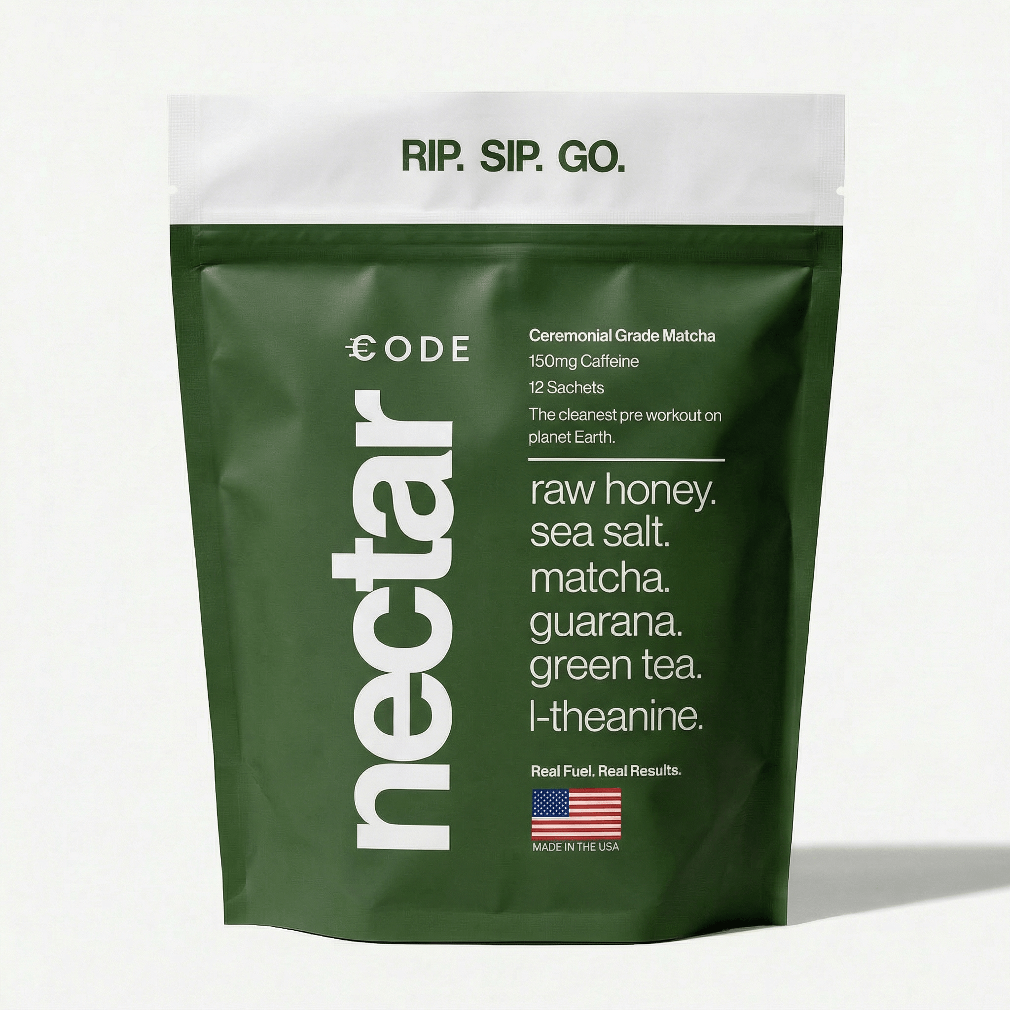 CODE Energy Honey Matcha packet — ceremonial-grade matcha and raw honey for smooth, focused energy